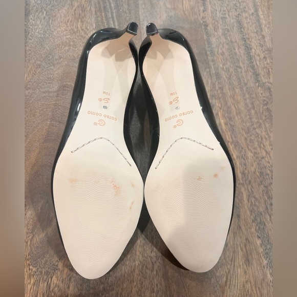 Corso Como Black Leather Pumps Heels Size 10 - Picture 5 of 5